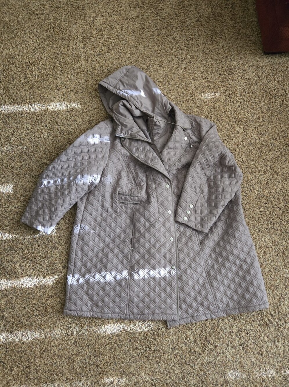 Beige Quilted Winter Dress Coat Size 5x
